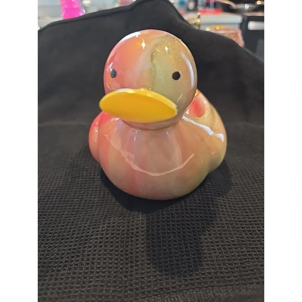 Handmade Resin Mommy‎ Duck With Babies Pink Yellow Green 650